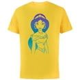 thumbnail image 1 of Disney Aladdin Princess Jasmine Gradient Sketch T-Shirt - Short Sleeve Cotton T-Shirt for Adults - Customized-Yellow, 1 of 5