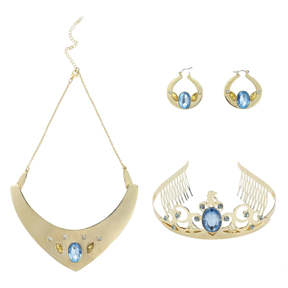 Disney Aladdin Princess Jasmine Tiara 3-Piece Earrings, Necklace