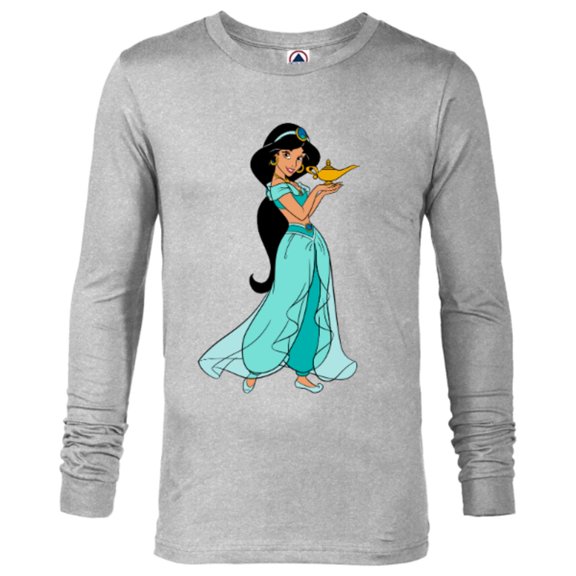 Disney Aladdin Princess Jasmine and Magic Lamp 90s T-Shirt - Long Sleeve T-Shirt for Men - Customized-Athletic Heather