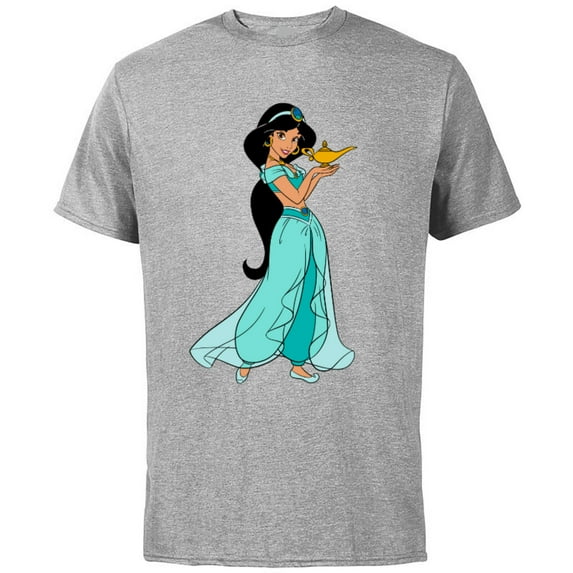 Disney Aladdin Princess Jasmine and Magic Lamp 90s T-Shirt - Short Sleeve Cotton T-Shirt for Adults - Customized-Athletic Heather