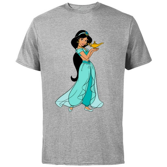 Disney Aladdin Princess Jasmine and Magic Lamp 90s T-Shirt - Short Sleeve Cotton T-Shirt for Adults - Customized-Athletic Heather