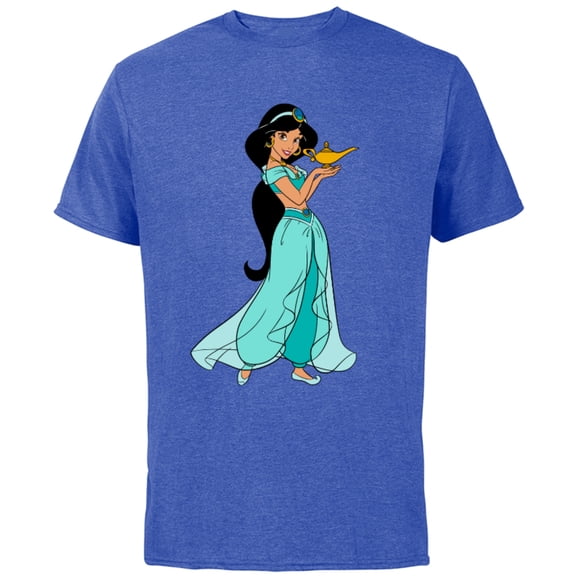 Disney Aladdin Princess Jasmine and Magic Lamp 90s T-Shirt - Short Sleeve Cotton T-Shirt for Adults - Customized-Royal Heather