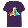 thumbnail image 1 of Disney Aladdin Princess Jasmine and Rajah Friends T-Shirt- Short Sleeve Blended T-Shirt for Adults - Customized-Purple, 1 of 5