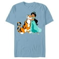 thumbnail image 1 of Disney Aladdin Princess Jasmine and Rajah Friends T-Shirt- Short Sleeve Blended T-Shirt for Adults - Customized-Ocean Blue, 1 of 5