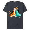 thumbnail image 1 of Disney Aladdin Princess Jasmine and Rajah Friends T-Shirt- Short Sleeve Blended T-Shirt for Adults - Customized-Navy Heather, 1 of 5