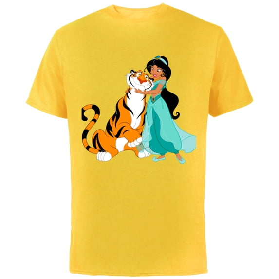 Disney Aladdin Princess Jasmine and Rajah Friends T-Shirt - Short Sleeve Cotton T-Shirt for Adults - Customized-Sunflower