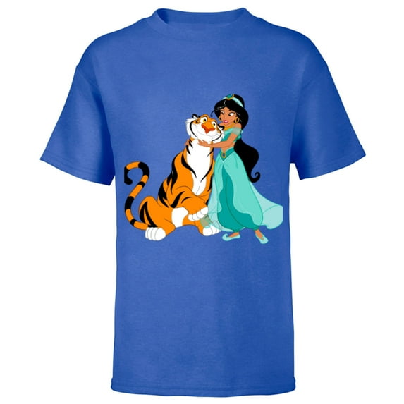 Disney Aladdin Princess Jasmine and Rajah Friends T-Shirt - Short Sleeve T-Shirt for Kids - Customized-Royal