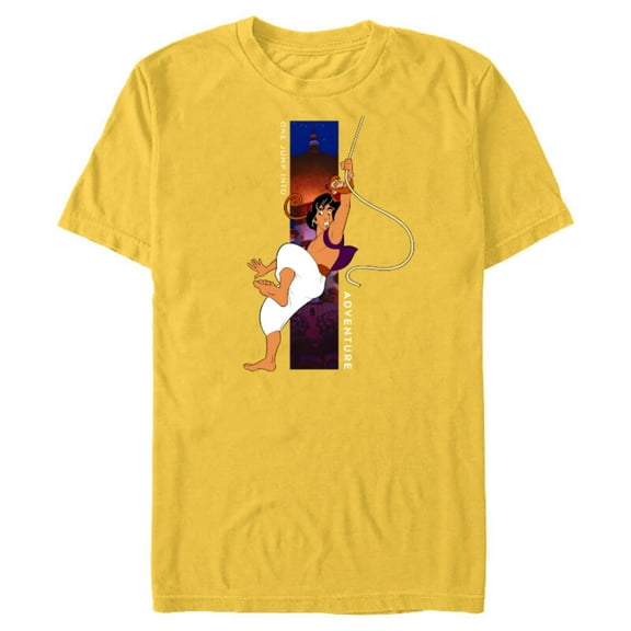 Disney Aladdin and Abu One Jump Into Adventure T-Shirt- Short Sleeve Blended T-Shirt for Adults - Customized-Putty Snow Heather