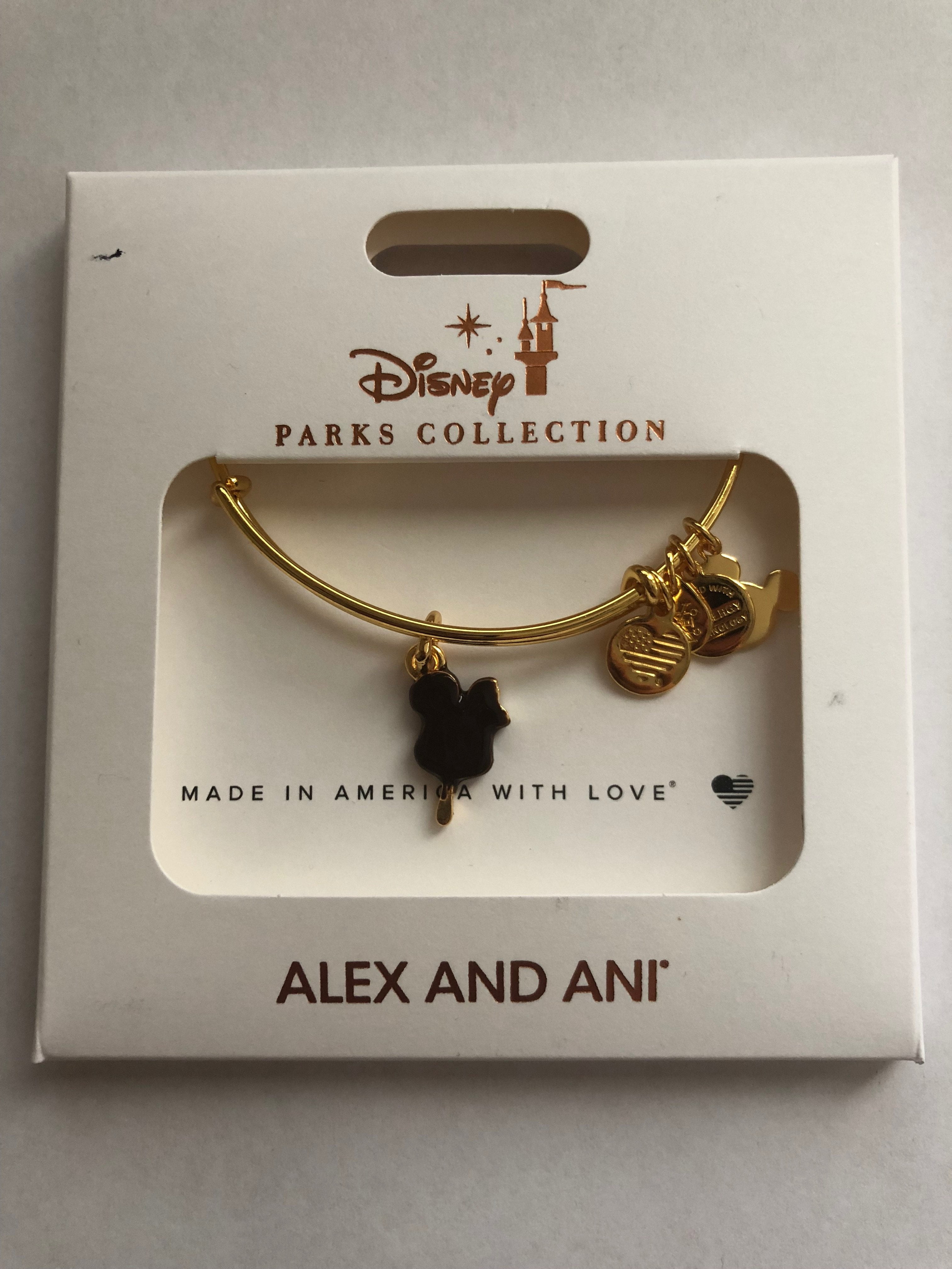 Disney Alex and Ani Parks Mickey Ice Cream Bar Snack Food Gold Charm Bracelet