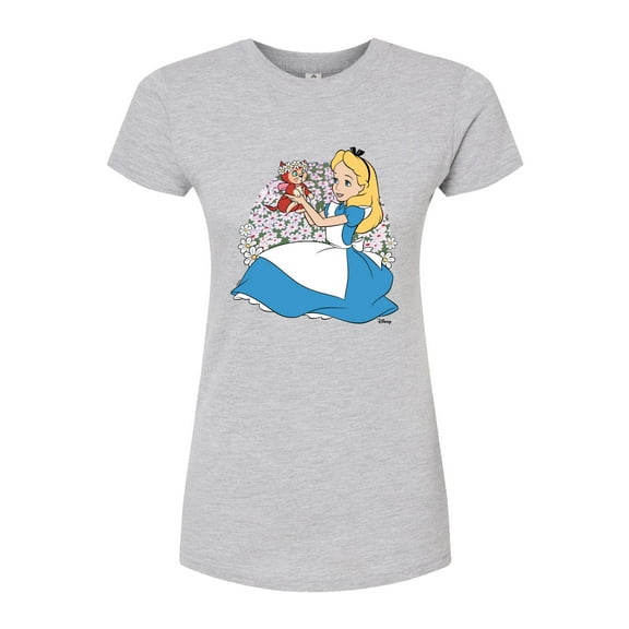 Disney - Alice In Wonderland - Alice And Dinah - Juniors Fitted Graphic T-Shirt