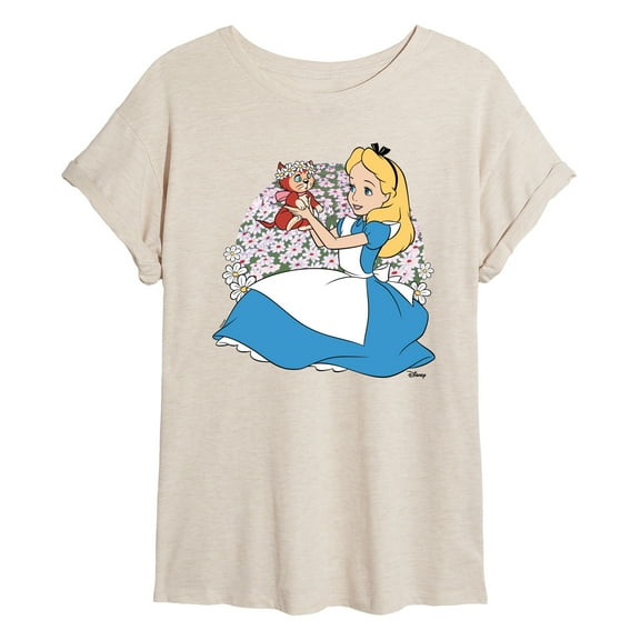 Disney - Alice In Wonderland - Alice And Dinah - Women's Oversized T-Shirt