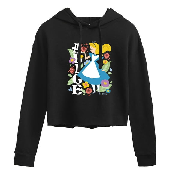 Disney - Alice In Wonderland - Alice Botanical - Juniors Cropped Pullover Hoodie