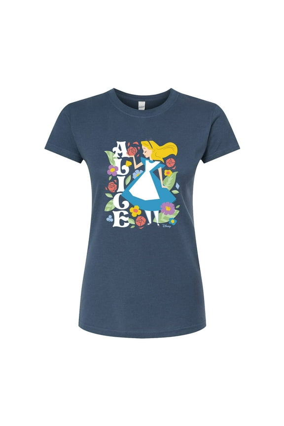 - Alice In Wonderland - Alice Botanical - Juniors Fitted Graphic T-Shirt