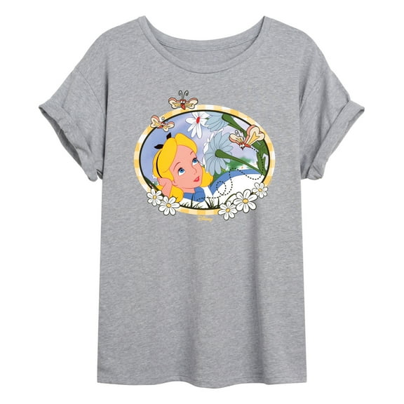 Disney - Alice In Wonderland - Alice Daisies - Juniors Ideal Flowy Muscle T-Shirt