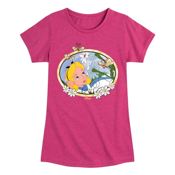 Disney - Alice In Wonderland - Alice Daisies - Toddler & Youth Girls Short Sleeve Graphic T-Shirt