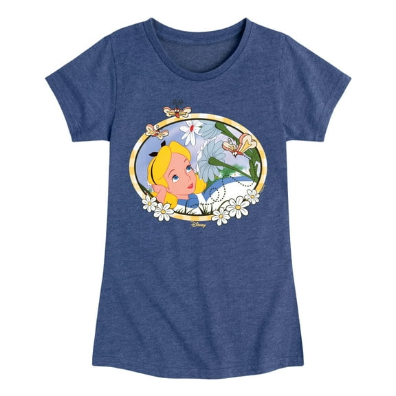 Disney - Alice In Wonderland - Alice Daisies - Toddler & Youth Girls Short Sleeve Graphic T-Shirt