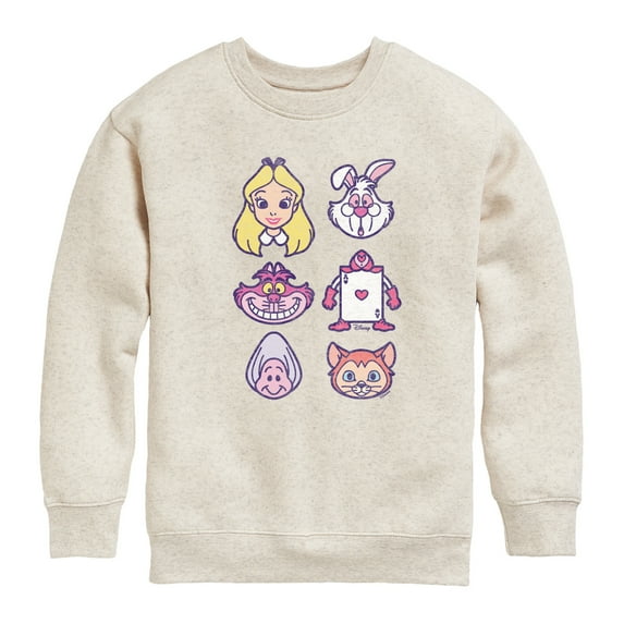 Disney - Alice In Wonderland - Alice Face - Toddler & Youth Crewneck Fleece Sweatshirt