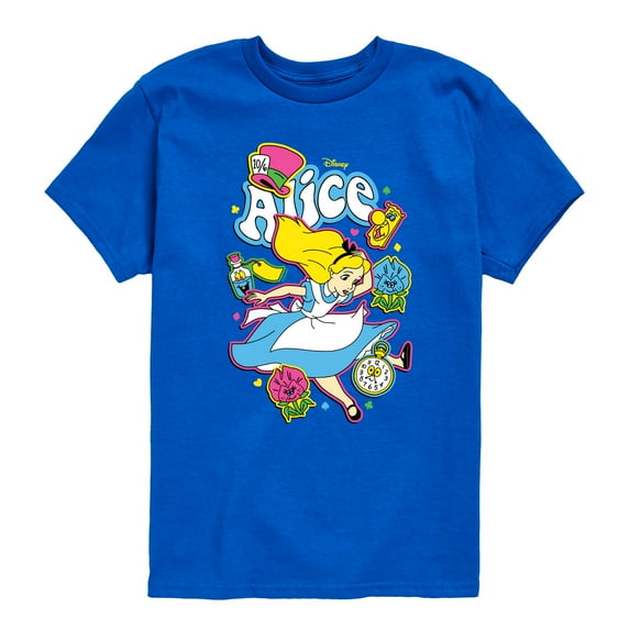 Disney - Alice In Wonderland - Alice Stickers - Toddler & Youth Short Sleeve Graphic T-Shirt