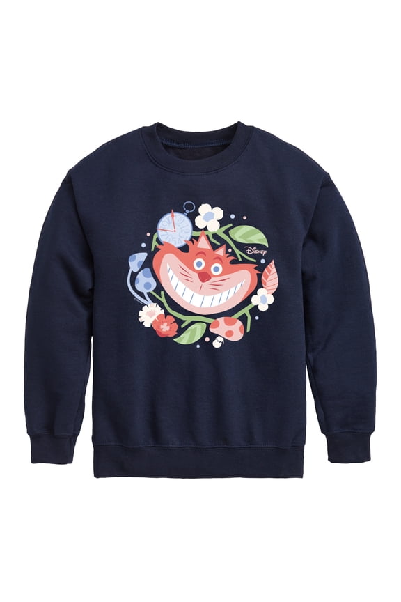 - Alice In Wonderland - Cheshire Cat Circle - Toddler & Youth Crewneck Fleece Sweatshirt