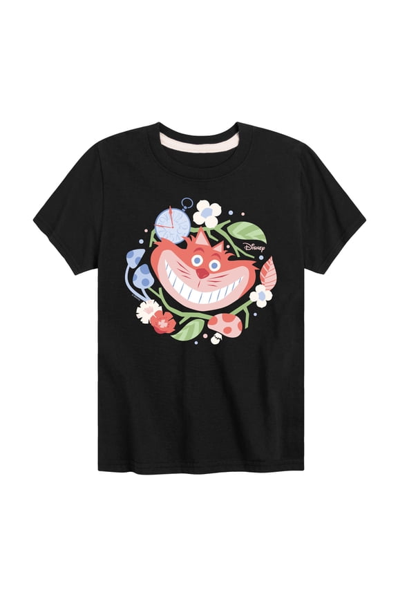 - Alice In Wonderland - Cheshire Cat Circle - Toddler & Youth Short Sleeve Graphic T-Shirt