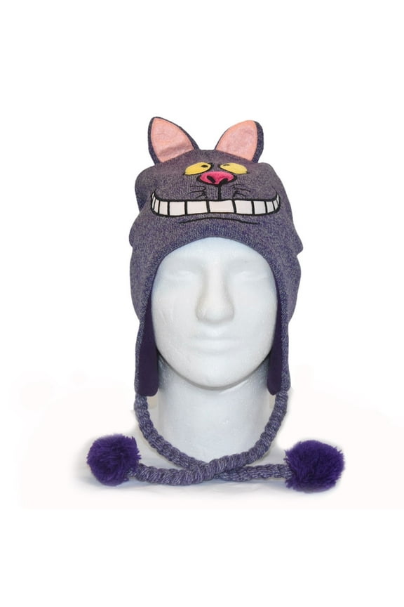 Alice In Wonderland Cheshire Cat Laplander Knit Beanie Purple Hat