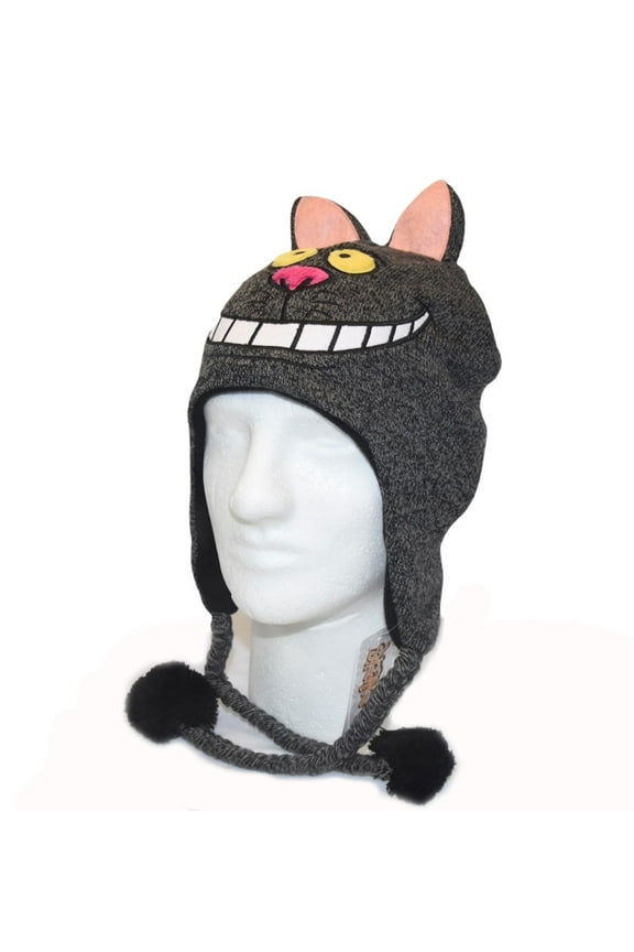Alice In Wonderland Cheshire Cat Laplander Peruvian Knit Beanie Heather Grey Hat