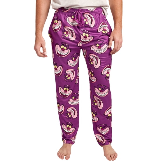 Disney Alice In Wonderland Chesire Cat All-Over Print Adult Purple Sleep Pajama Pants-XXL