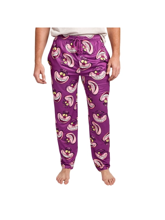 Disney Alice In Wonderland Chesire Cat All-Over Print Adult Purple Sleep Pajama Pants-XXL