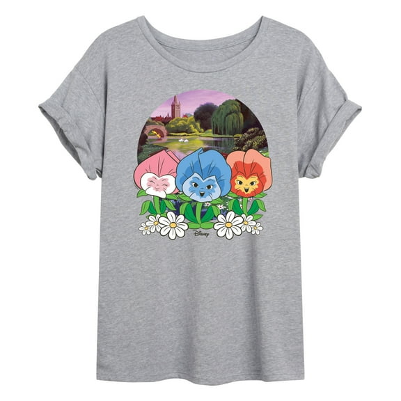 Disney - Alice In Wonderland - Flower Row - Juniors Ideal Flowy Muscle T-Shirt
