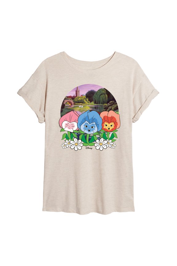 - Alice In Wonderland - Flower Row - Women's Oversized T-Shirt