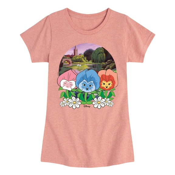 Disney - Alice In Wonderland - Flower Row - Toddler & Youth Girls Short Sleeve Graphic T-Shirt