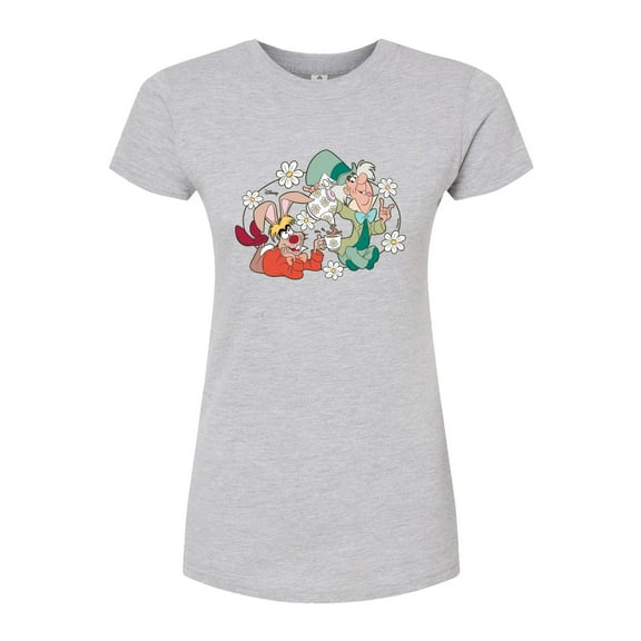 Disney - Alice In Wonderland - Hatter And Hare Daisy - Juniors Fitted Graphic T-Shirt