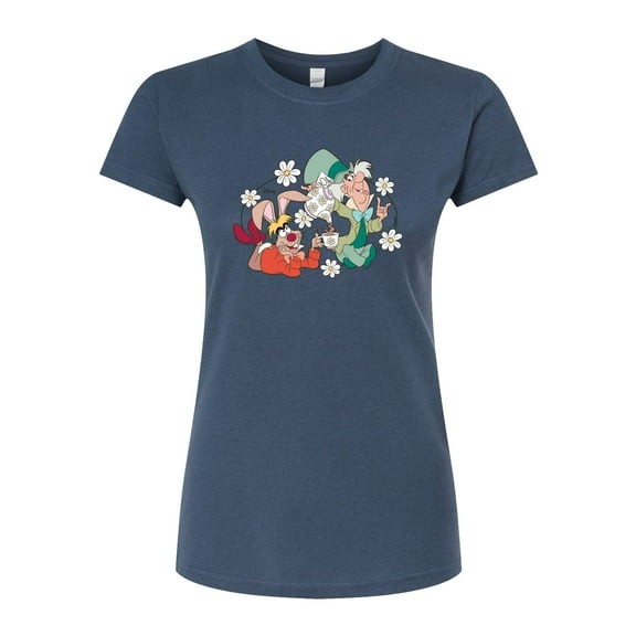 Disney - Alice In Wonderland - Hatter And Hare Daisy - Juniors Fitted Graphic T-Shirt