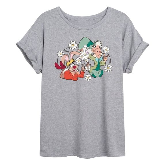 Disney - Alice In Wonderland - Hatter And Hare Daisy - Women's Oversized T-Shirt