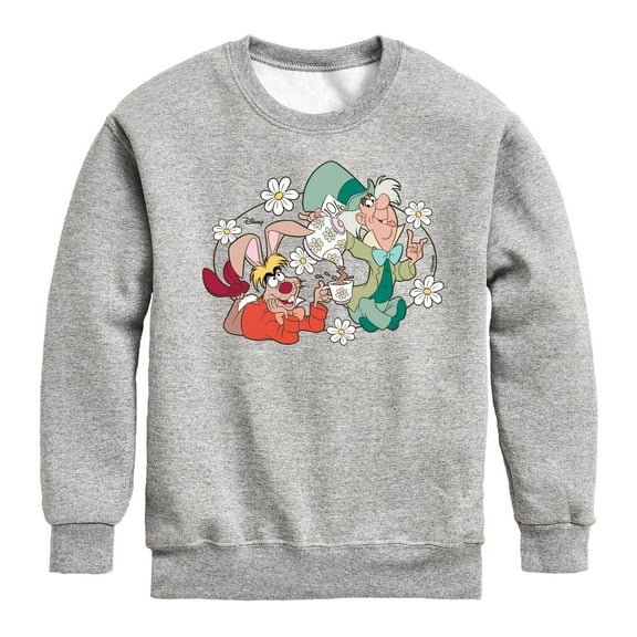 Disney - Alice In Wonderland - Hatter And Hare Daisy - Toddler & Youth Crewneck Fleece Sweatshirt
