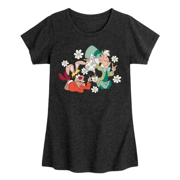 Disney - Alice In Wonderland - Hatter And Hare Daisy - Toddler & Youth Girls Short Sleeve Graphic T-Shirt
