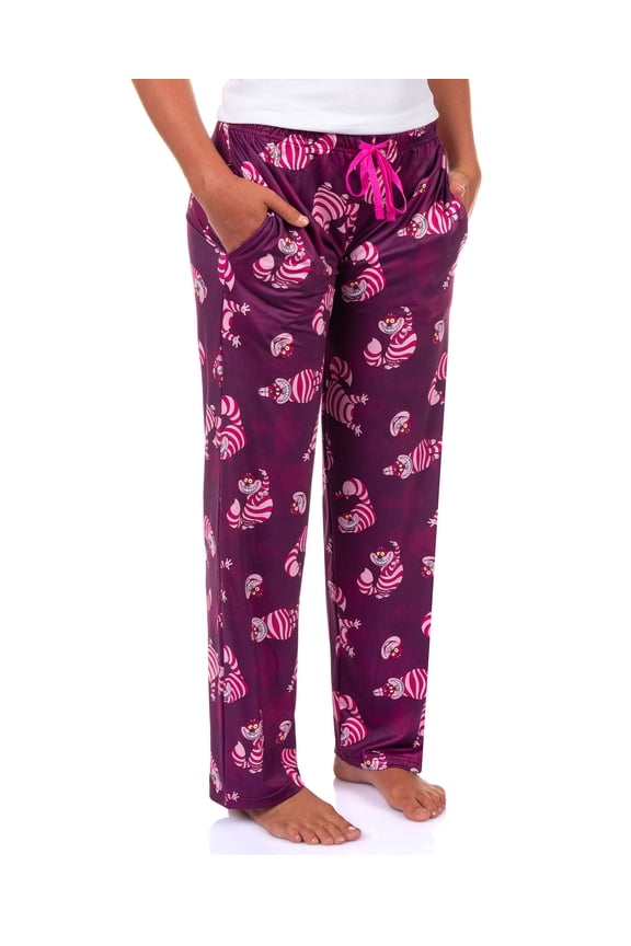 Disney Alice In Wonderland PJs Womens Cheshire Cat All Over Print Pajama Pants