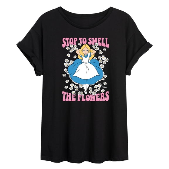 Disney - Alice In Wonderland - Stop To Smell Flowers - Juniors Ideal Flowy Muscle T-Shirt