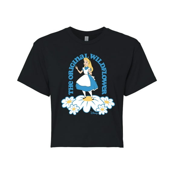 Disney - Alice In Wonderland - The Original Wildflower - Juniors Cropped Cotton Blend T-Shirt