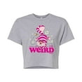 thumbnail image 1 of Disney - Alice In Wonderland - Were All A Little Weird - Juniors Cropped Cotton Blend T-Shirt, 1 of 5