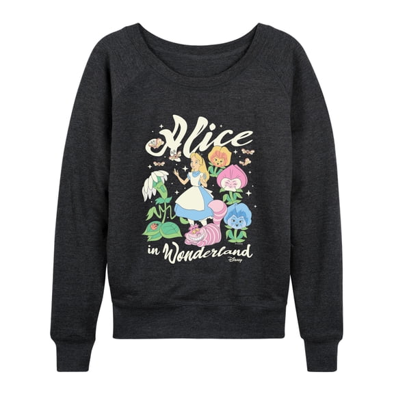 Disney - Alice In Wonderland - Women's French Terry Long Sleeve Pullover