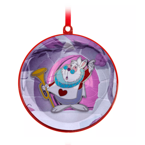 Disney Alice White Rabbit Pin Holiday Christmas Ornament Limited New with Tag