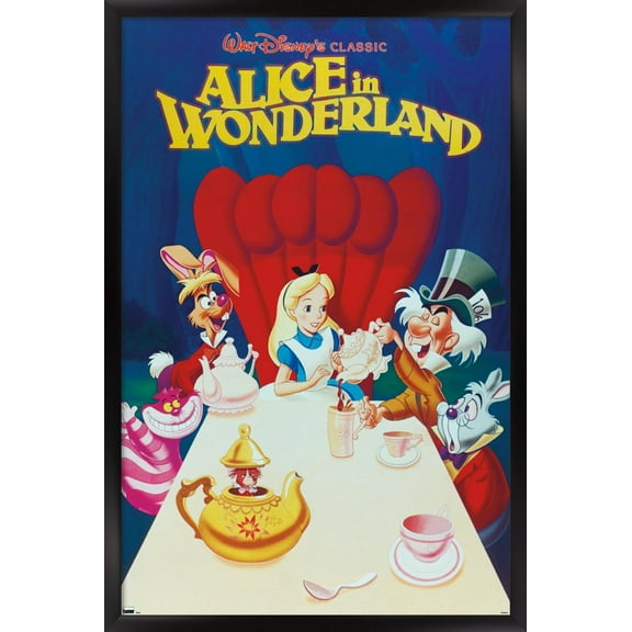 Disney Alice in Wonderland - 70th Anniversary Wall Poster, 22.375" x 34", Framed
