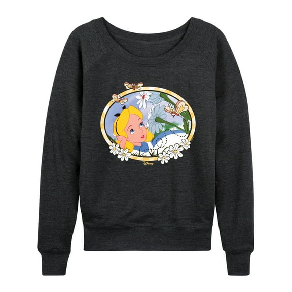 Disney - Alice in Wonderland - Alice Daisies - Women's Lightweight French Terry Long Sleeve Shirt