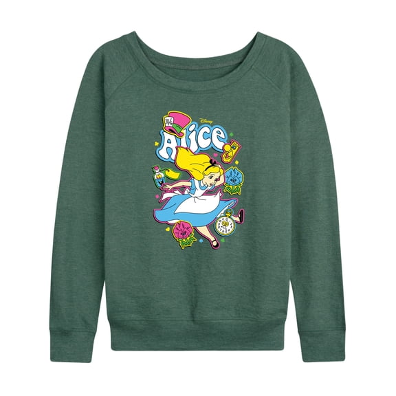 Disney - Alice in Wonderland - Alice Stickers - Women's Lightweight French Terry Long Sleeve Shirt