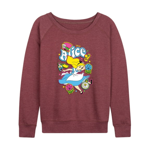 Disney - Alice in Wonderland - Alice Stickers - Women's Lightweight French Terry Long Sleeve Shirt