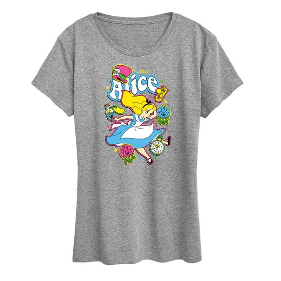 Disney - Alice in Wonderland - Alice Stickers - Women's Short Sleeve Graphic T-Shirt
