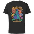 thumbnail image 1 of Disney Alice in Wonderland Caterpillar and Flowers Vintage - Short Sleeve Cotton T-Shirt for Adults - Customized-Black, 1 of 5