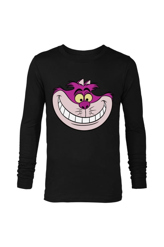 Alice in Wonderland Cheshire Cat Grin - Long Sleeve T-Shirt for Men - Customized-Black