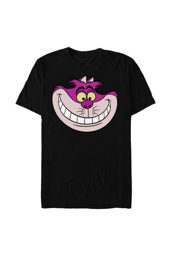 Alice in Wonderland Cheshire Cat Grin - Short Sleeve Blended T-Shirt for Adults - Customized-Black
